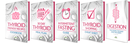 All books in the Thyroid Recover Breakthrough can be seen: 100 Thyroid Friendly Recipes Cookbook, The 30 Day Thyroid Meal Plan, The Intermittent Fasting Guide, The Thyroid Shopping Cheat Sheets and the Digestion Guide